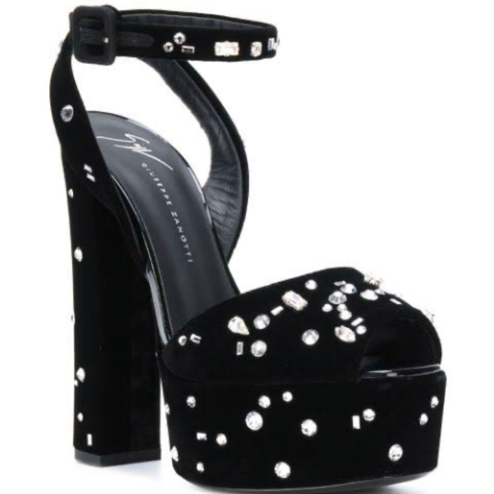 Giuseppe Zanotti Dazzling Betty Black platform heels
